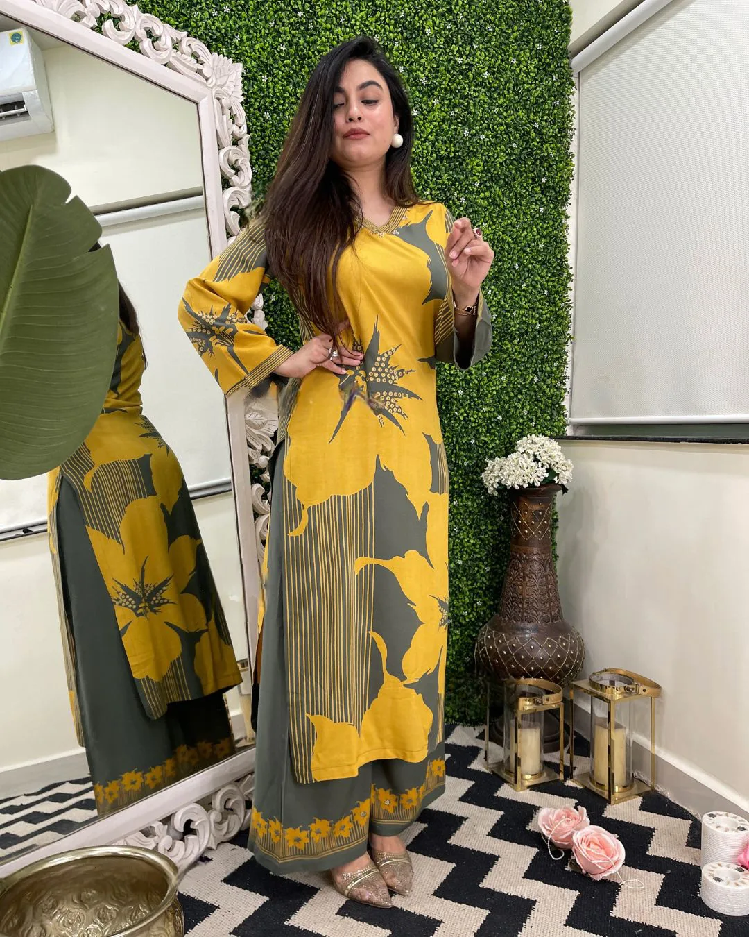 (reyon) Print Kurta Set With Dupatta - Default