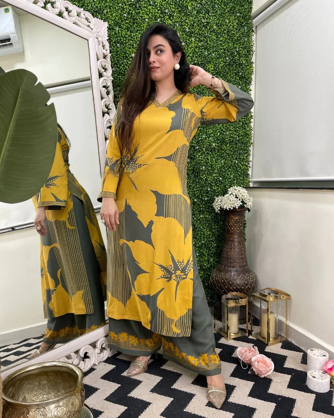 (reyon) Print Kurta Set With Dupatta - Default