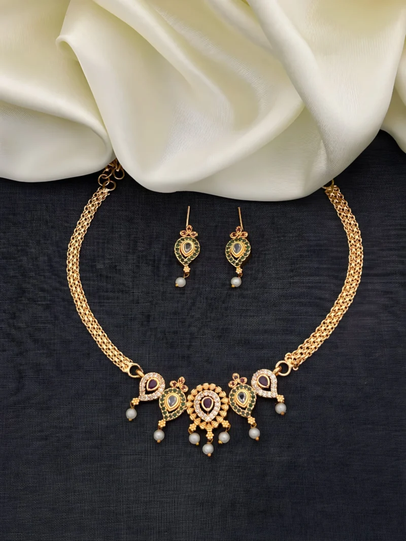 Elegant Pearl Drop Pendant Necklace Set for Women