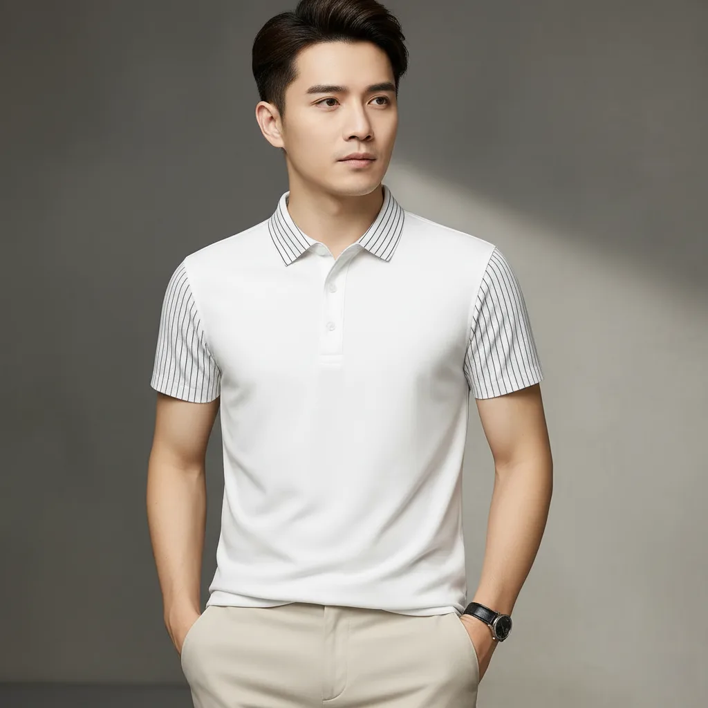 Chetnova Men's Striped Sleeve Polo T-Shirt | Premium Casual Regular Fit