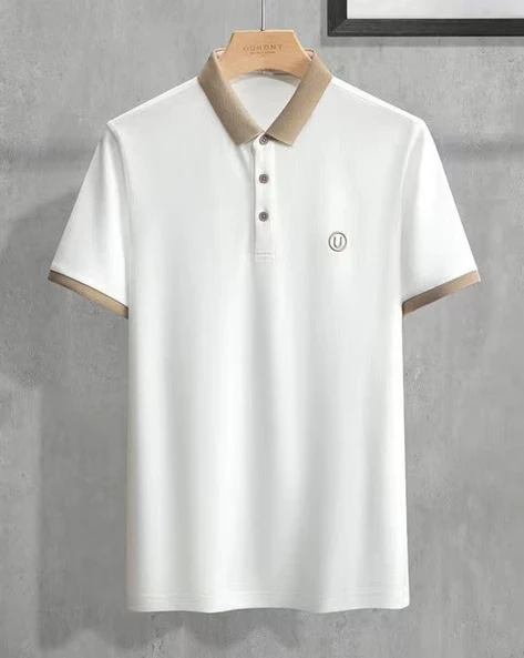 Chetnova Men's Premium Contrast Collar Polo T-Shirt – Casual Half Sleeve Cotton Blend Tee