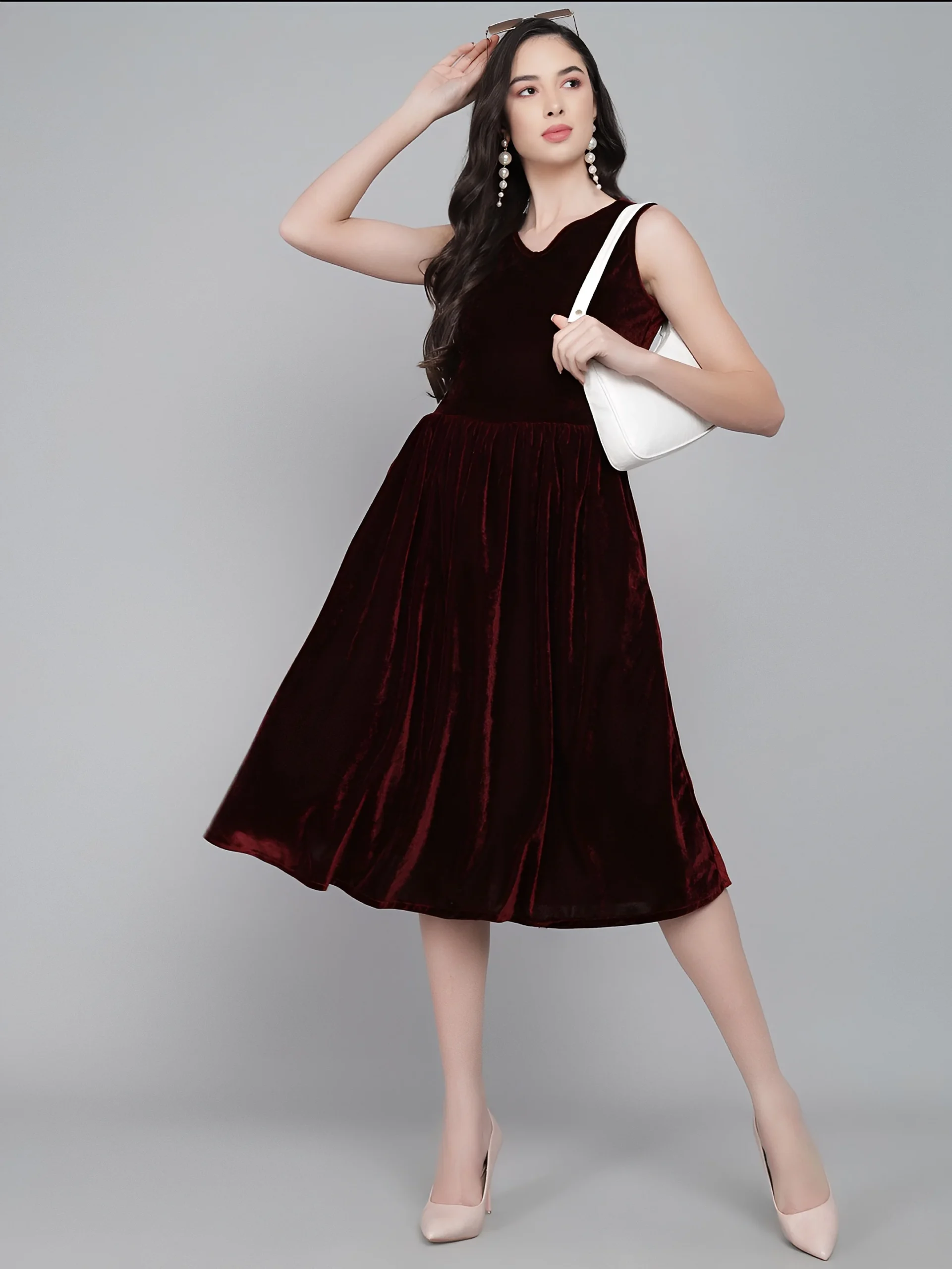 Chetnova Drk Maroon Women's Drop Waist