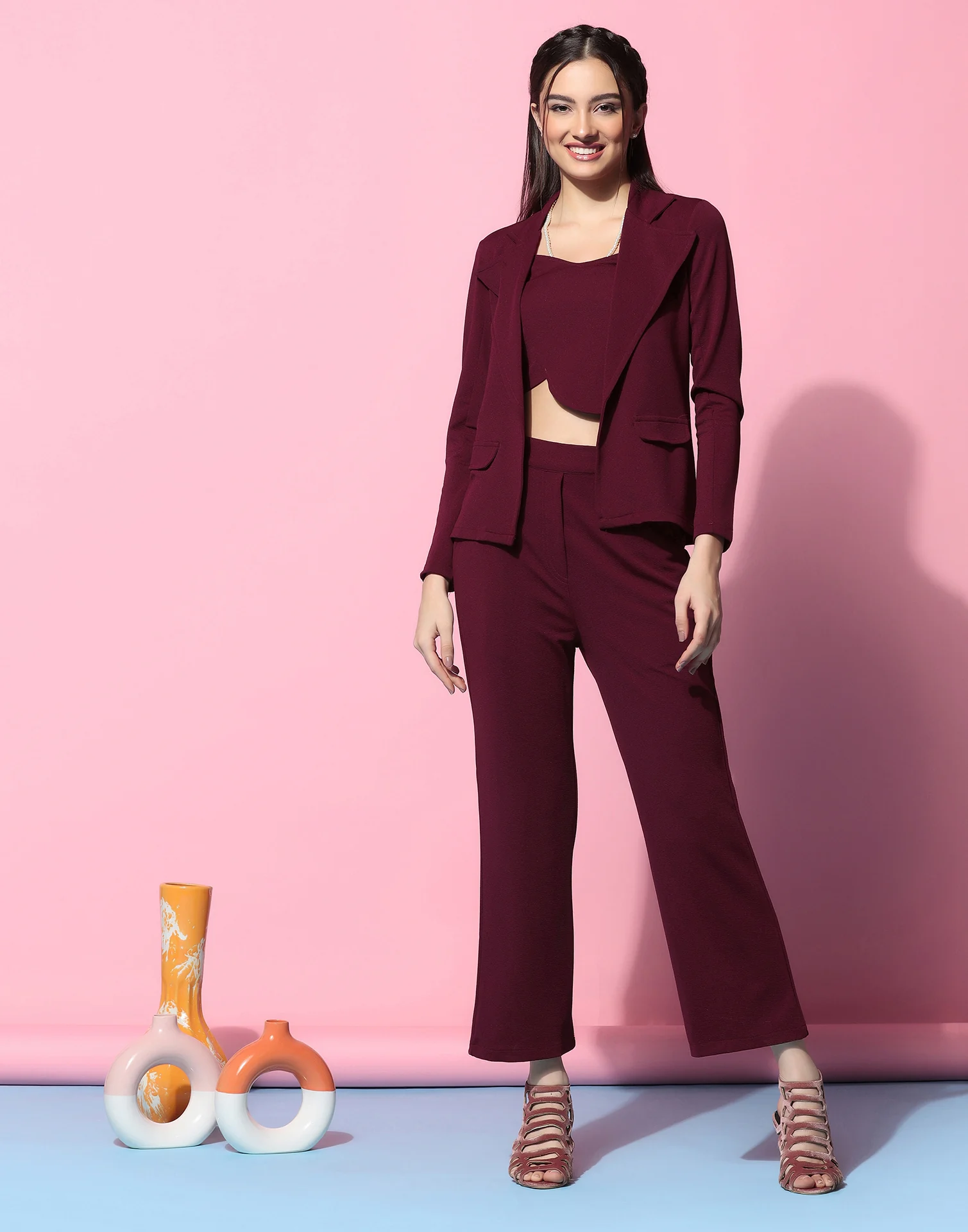 Chetnova Maroon Women's Co-ord Set