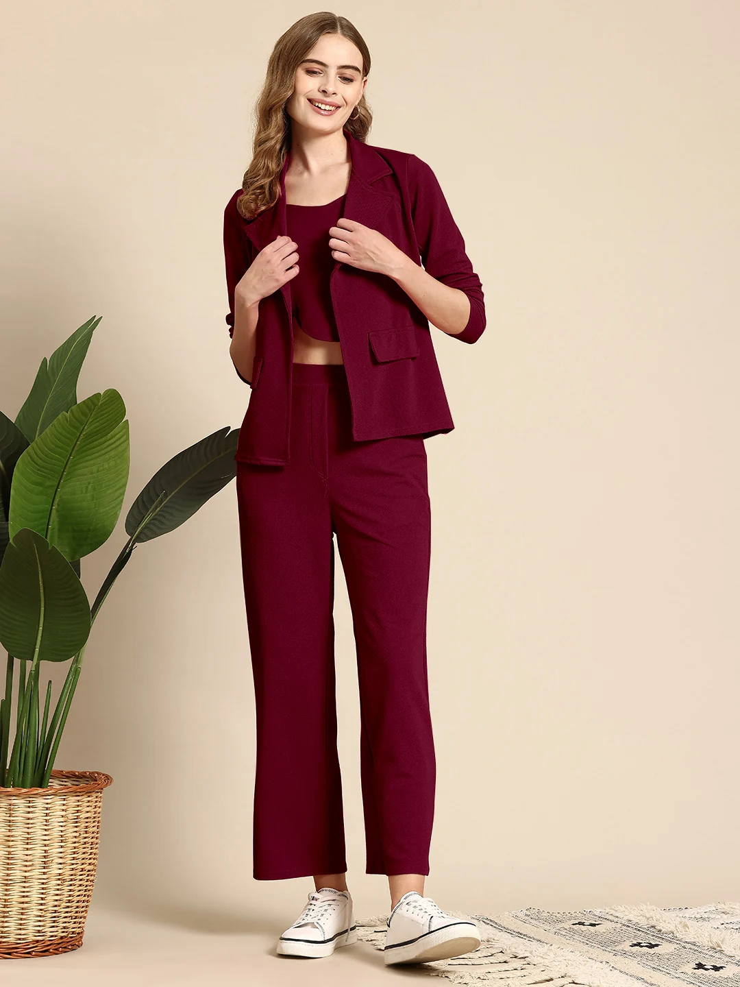Chetnova Maroon Women's Co-ord Set