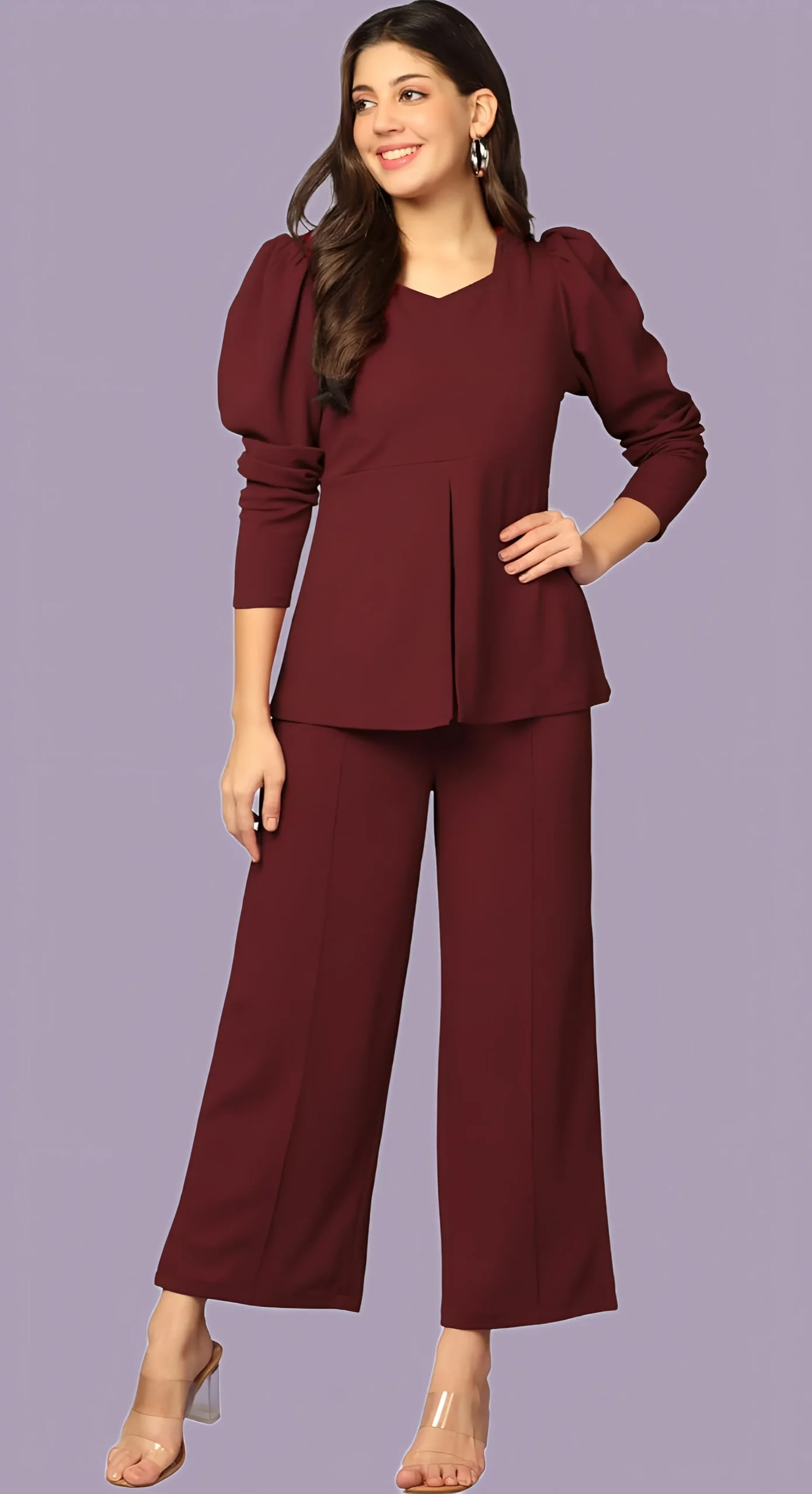 Chetnova Maroon Women's Co-ord Set