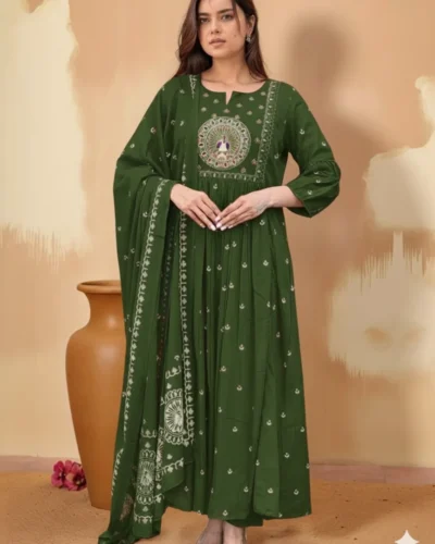 Chetnova Anarkali Kurta, Bottom & Dupatta Set