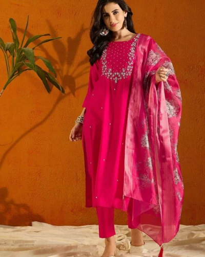 Chetnova Kurta, Trouser/Pant & Dupatta Set